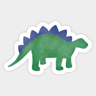 watercolor stegosaurus dinosaur - green and blue Sticker